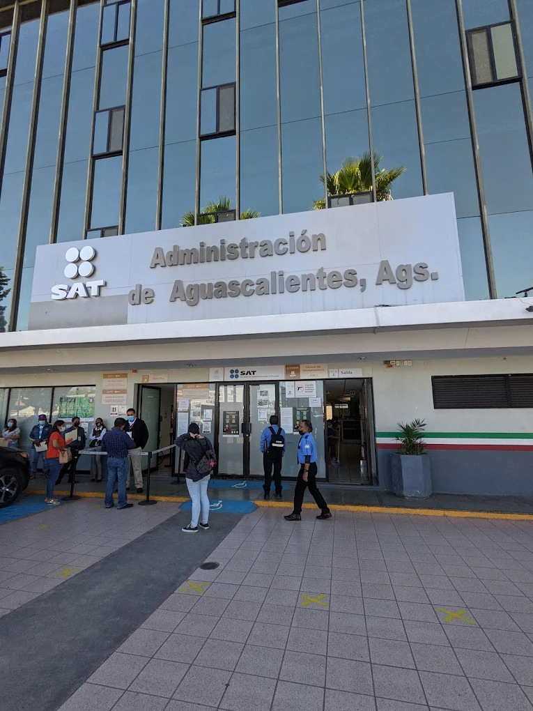 Fachada de la oficina SAT en Aguascalientes