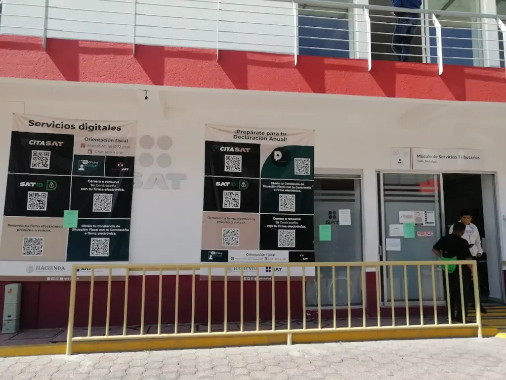 Fachada de la oficina SAT en Tula de Allende