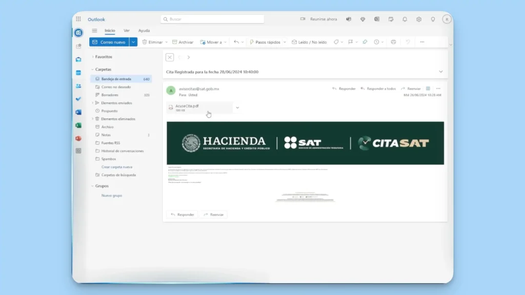 Recibe tu acuse de cita por correo