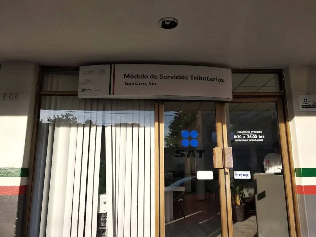 Fachada de la oficina SAT en Guasave