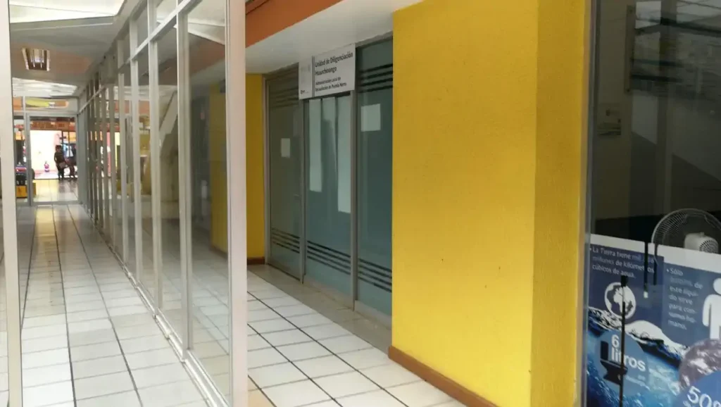 Fachada de la oficina SAT en Huauchinango