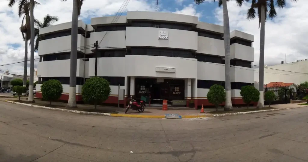 Fachada de la oficina SAT en Los Mochis